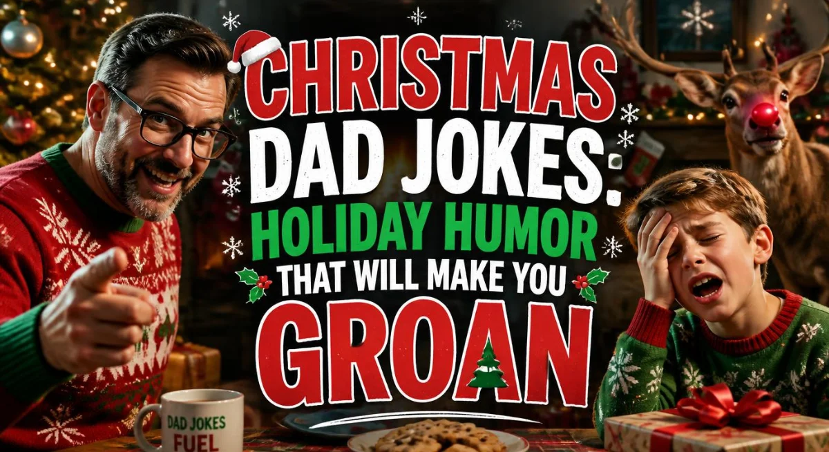 Christmas dad jokes with funny holiday humor for festive family laughter
