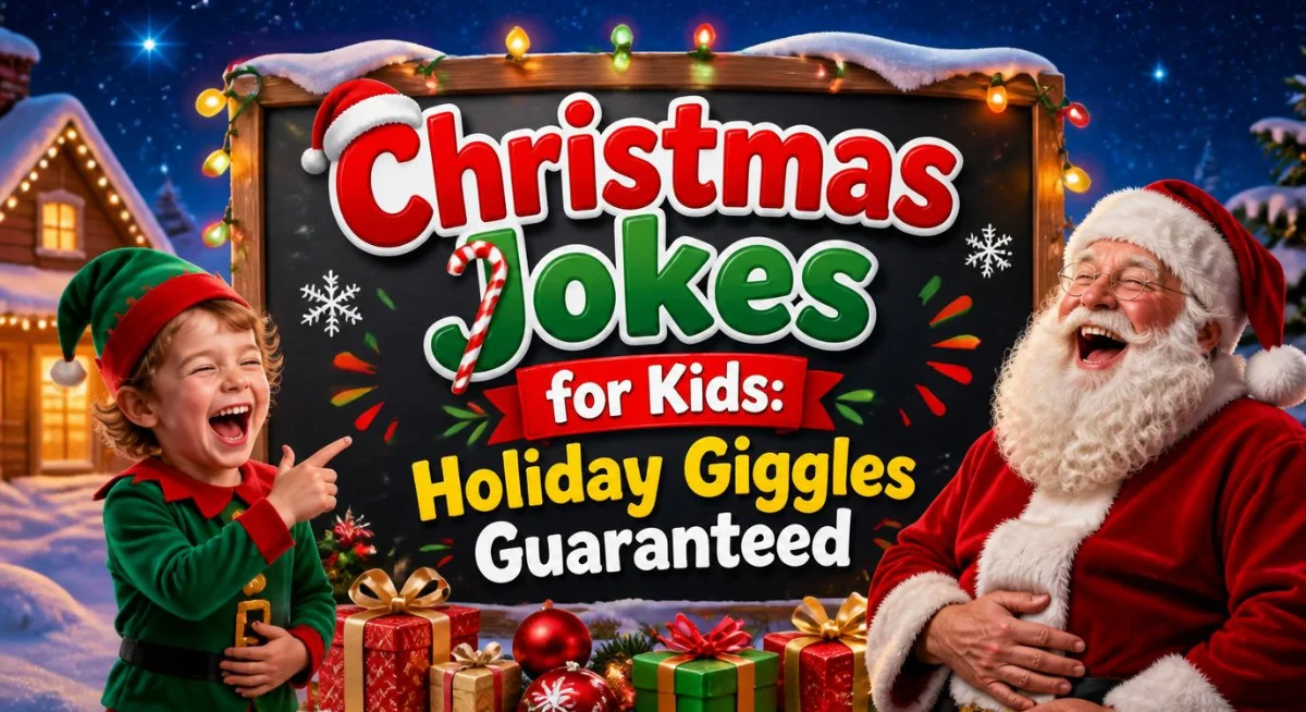 Christmas jokes for kids with fun holiday humor and cheerful Christmas laughter
